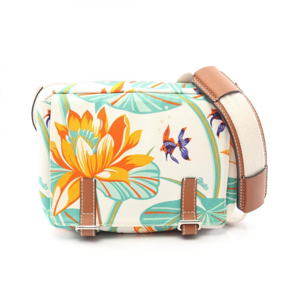 Loewe x PAULAS IBIZA Water Lily Shoulder Bag Leather White Multicolor